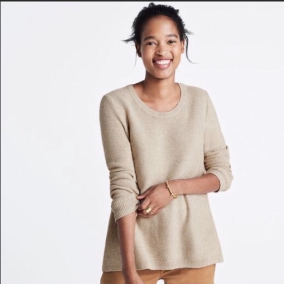⛔️SOLD⛔️Madewell tan riverside texture crew neck s - Picture 2 of 8